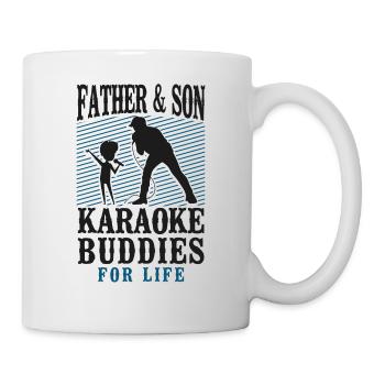 Karaoke Singer Dad Father And Son - Tasse - Weiß - Rechts