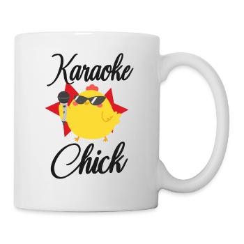 Karaoke Singer Chicken Karaoke - Tasse - Weiß - Rechts
