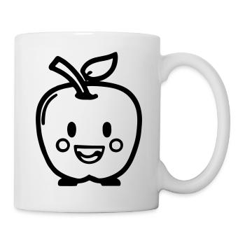 Niedlicher Apfel mit Gesicht Vektor Geschenkidee - Tasse - Weiß - Rechts