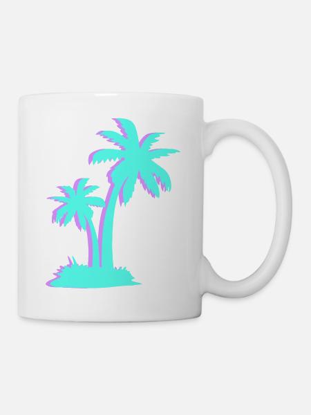 Palmen - Tasse - Weiß