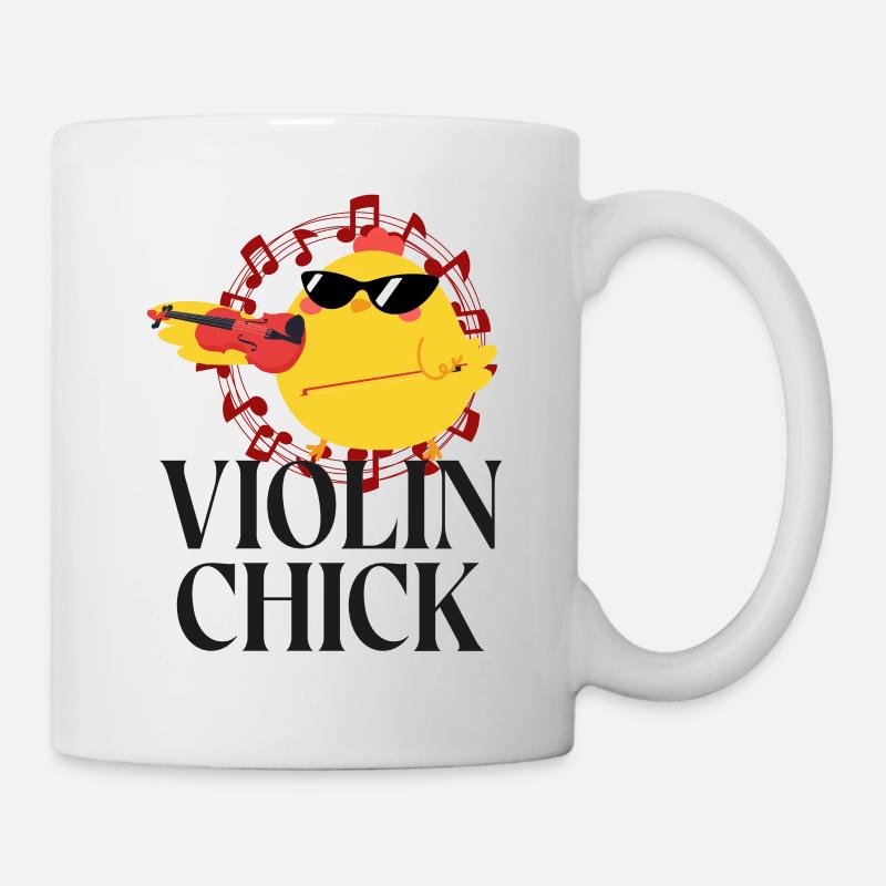 Violon Violoniste Fille Poulet - Mug blanc - blanc