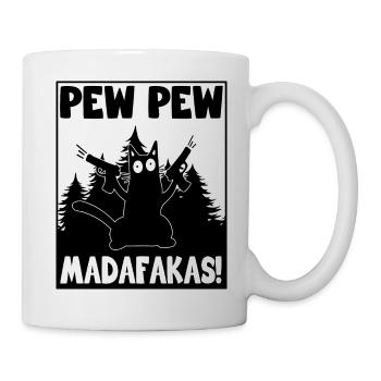 Pew Pew Funny Cat Funny Cat Idée cadeau Chat - Mug blanc - blanc - Droite