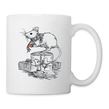 Mouse with gifts - Mug - white - Right