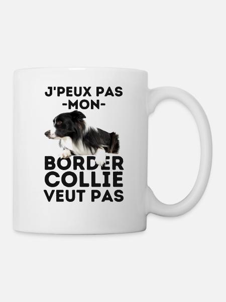 Mon Border collie veut pas - Mug blanc - blanc