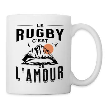 Le rugby c'est de l'Amour - Mug blanc - blanc - Droite