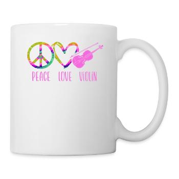 Violon Violoniste Fille Tie Dye - Mug blanc - blanc - Droite