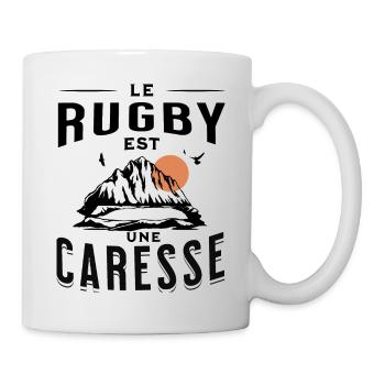 le rugby est une caresse - Mug blanc - blanc - Droite
