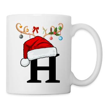 Buchstabe H Weihnachtsmütze - Tasse - Weiß - Rechts