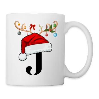 Lettre J bonnet de Noël - Mug blanc - blanc - Droite