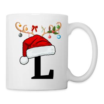 Lettre L bonnet de Noël - Mug blanc - blanc - Droite