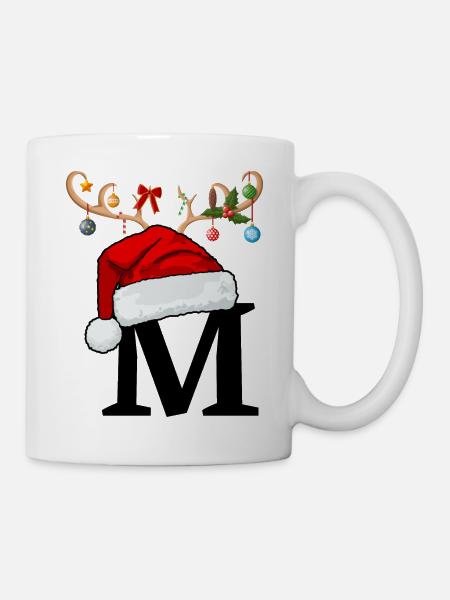 Brief M Weihnachtsmütze - Tasse - Weiß