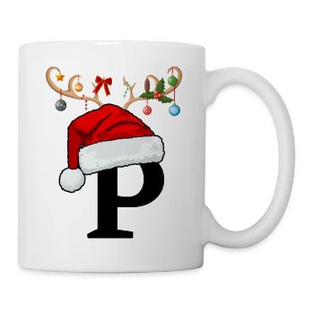 Buchstabe P Weihnachtsmütze - Tasse - Weiß - Rechts