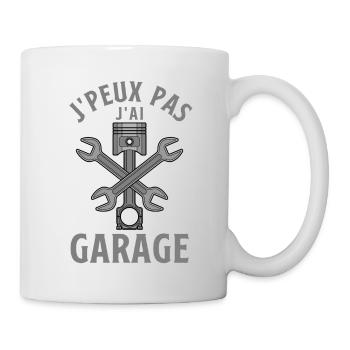 Je peux pas j ai garage - Mug blanc - blanc - Droite