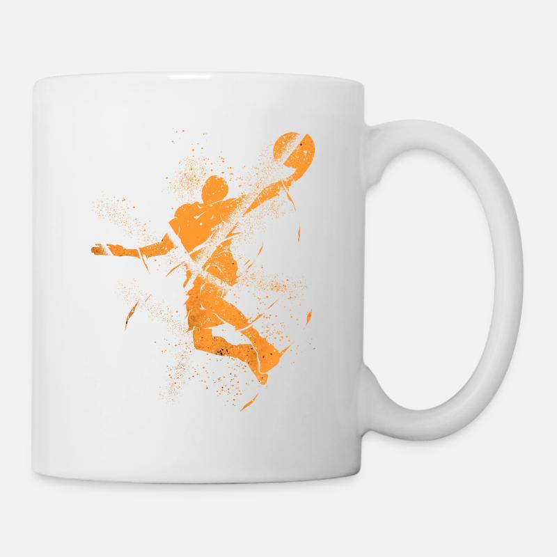 Basketball Basketball Player Dunking Grunge Splash - Mug - white