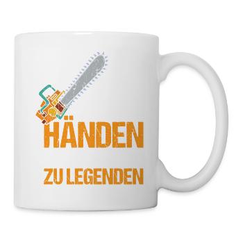 Holz machen Kettensäge - Tasse - Weiß - Rechts