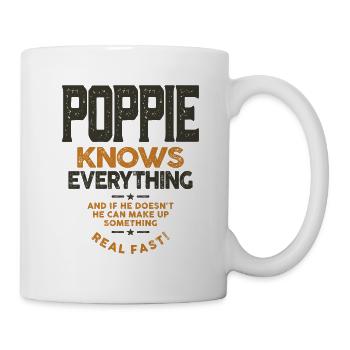 Poppie Knows Everything - Dad Grandpa - Mug - white - Right