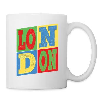 London England UK City Colorful Skyline Home - Mug - white - Right