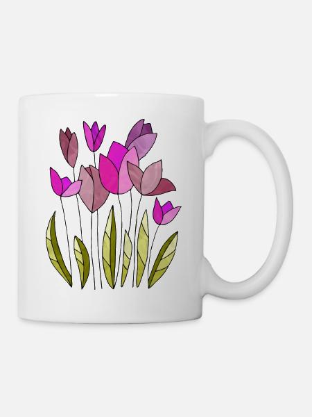 Blumen - Tasse - Weiß