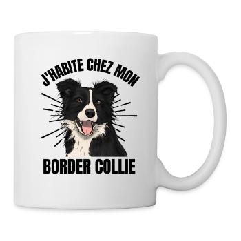 J HABITE CHEZ MON BORDER COLLIE 1 - Mug blanc - blanc - Droite