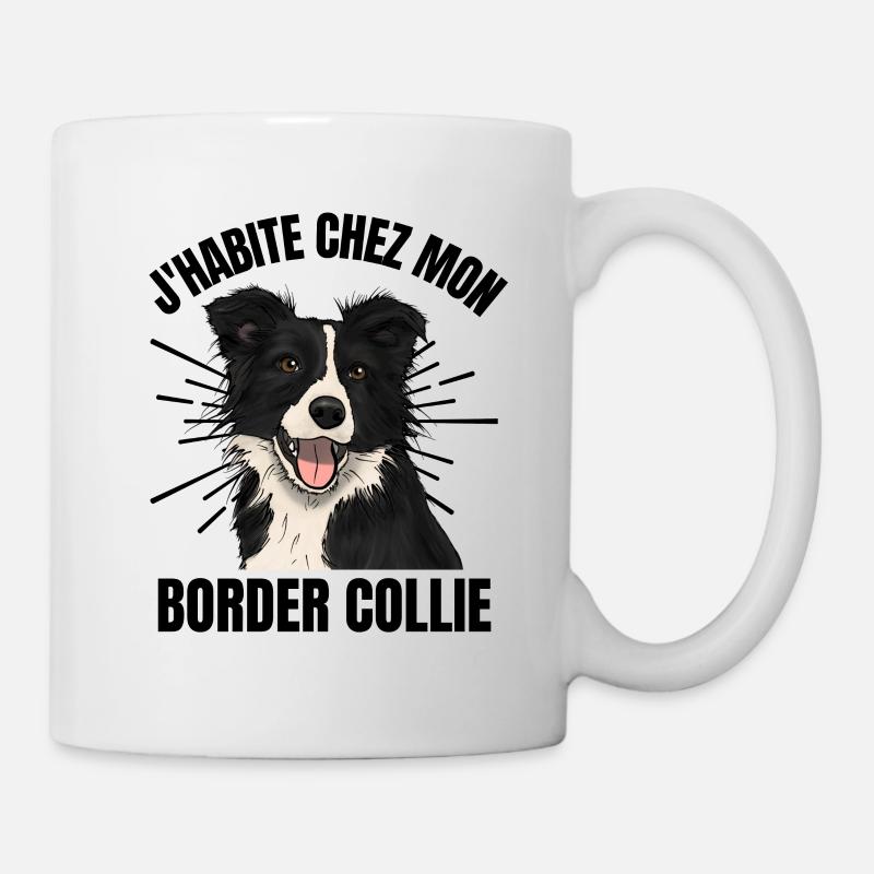 J HABITE CHEZ MON BORDER COLLIE 1 - Mug blanc - blanc