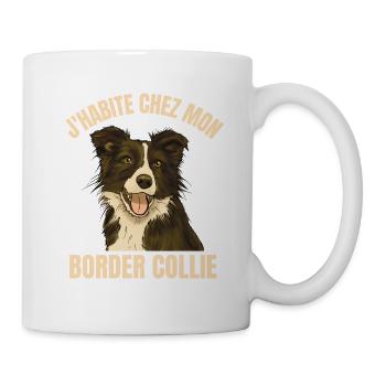 J HABITE CHEZ MON BORDER COLLIE 2 - Mug blanc - blanc - Droite