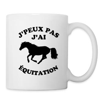 Cheval Equitation Poney - Mug blanc - blanc - Droite
