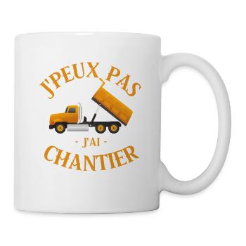 chantier de construction - Mug blanc - blanc - Droite