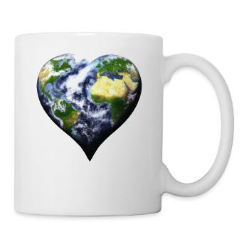Earth Heart Heart Heart Gift Idea Planet Love - Mug - white - Right