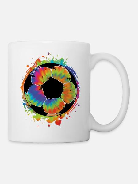 Bunte Fußball Splash Fußballliebhaber Spieltag - Tasse - Weiß