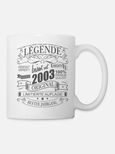 Légende du 20e anniversaire prouvée depuis 2003 née - Mug blanc - blanc