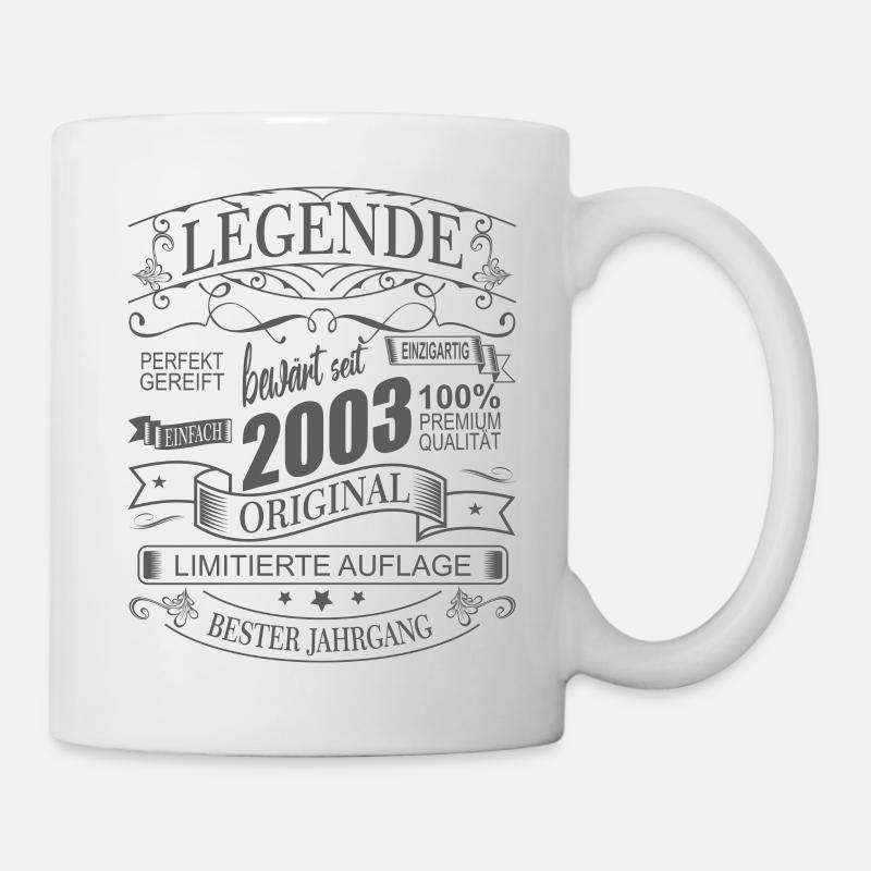 Légende du 20e anniversaire prouvée depuis 2003 née - Mug blanc - blanc