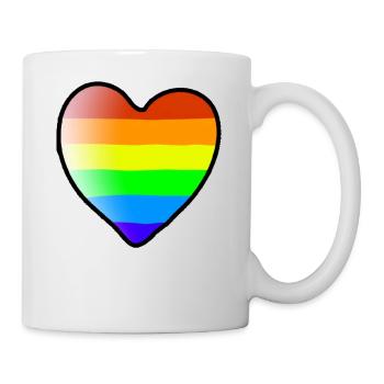 Rainbow Heart Colorful Gift Idea LGBT - Mug - white - Right