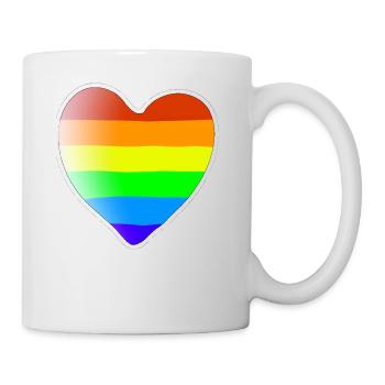 Rainbow heart gift idea LGBT LGBTQ LGBTQIA - Mug - white - Right