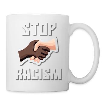 Stop Racism Hand shake White - Mug - white - Right