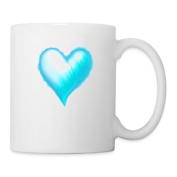 Coeur bleu idée cadeau bleu clair Amour Saint-Valentin - Mug blanc - blanc - Droite