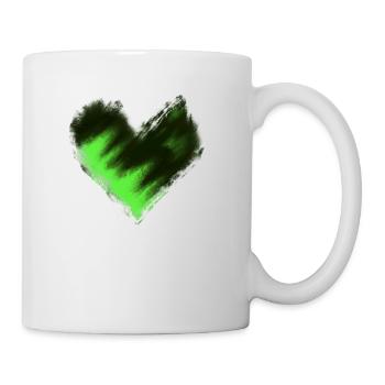 Heart green gift idea dark - Mug - white - Right