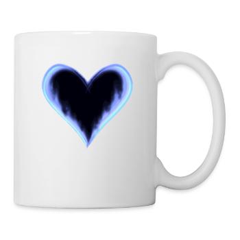 Herz blau schwarz Geschenkidee Liebe - Tasse - Weiß - Rechts
