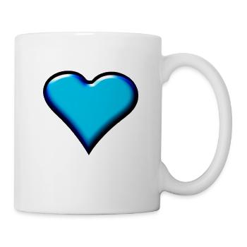 Herz blau hellblau Geschenkidee - Tasse - Weiß - Rechts