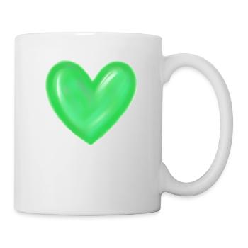 Idée cadeau vert vert feu coeur - Mug blanc - blanc - Droite