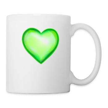 Idée cadeau vert vert feu coeur - Mug blanc - blanc - Droite