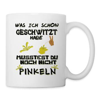 Was ich schon Geschwitzt habe - Tasse - Weiß - Rechts
