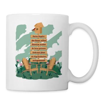 Meine Garten Regeln - Tasse - Weiß - Rechts
