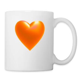 Heart orange gift idea - Mug - white - Right