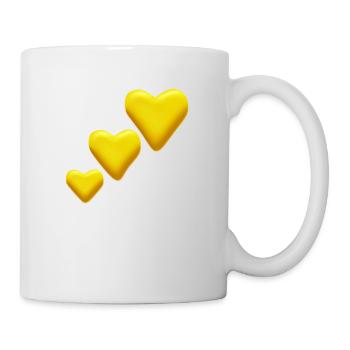 Coeur jaune idée cadeau cœurs jaunes - Mug blanc - blanc - Droite