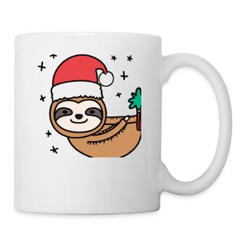 Faultier Geschenkidee Weihnachten niedlich süß - Tasse - Weiß - Rechts