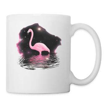 Flamingo Galaxy Space Idée cadeau Rose Trendy - Mug blanc - blanc - Droite