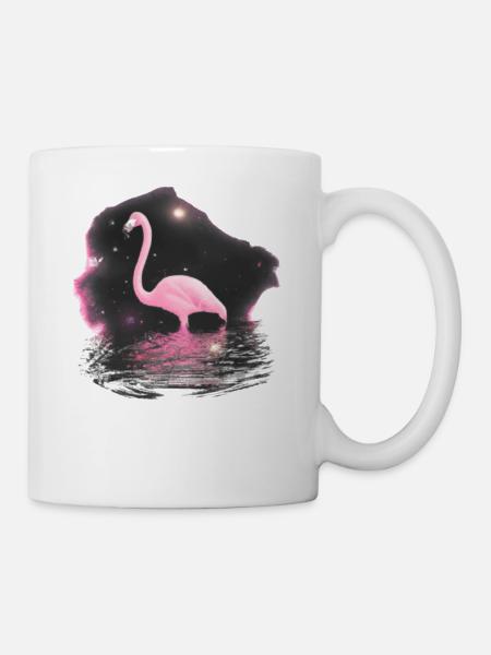 Flamingo Galaxie Weltall Geschenkidee rose trendy - Tasse - Weiß