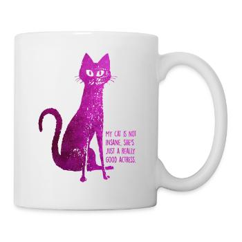 Mon chat est une bonne actrice - Mug blanc - blanc - Droite