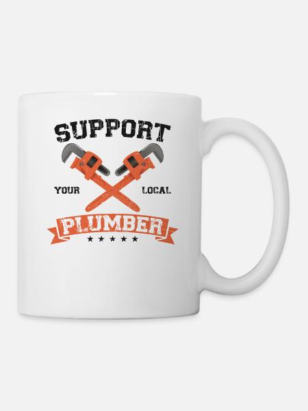 Plumbing Plumber Vintage Support - Kop/krus - hvid
