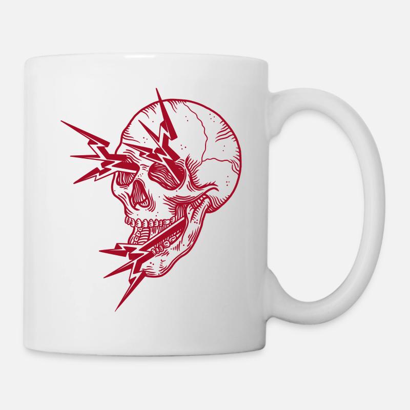 Skull flash red - Mug blanc - blanc